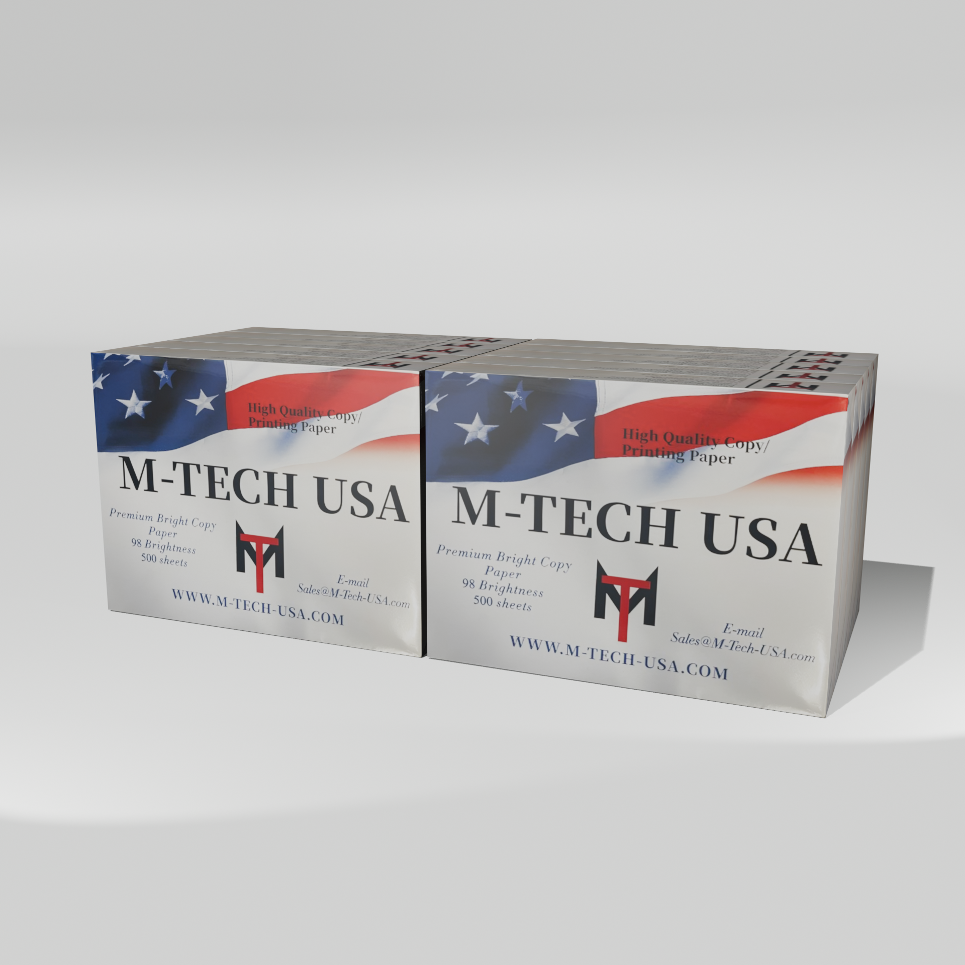 10 reams of M-TECH USA copy paper with white background