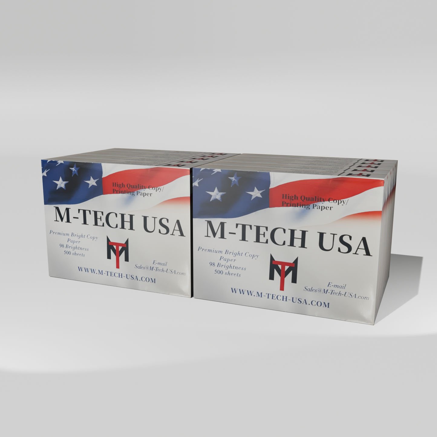 10 reams of M-TECH USA copy paper with white background