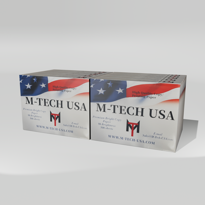 10 reams of M-TECH USA copy paper with white background