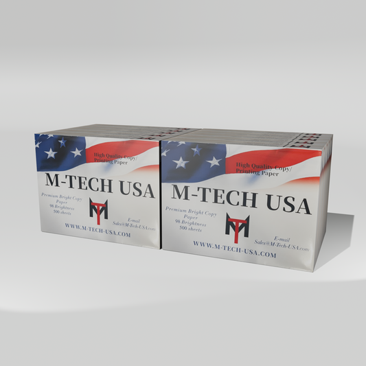 10 reams of M-TECH USA copy paper with white background